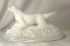 VTG. White Milk Glass Bird Dog dish Lid only #7106