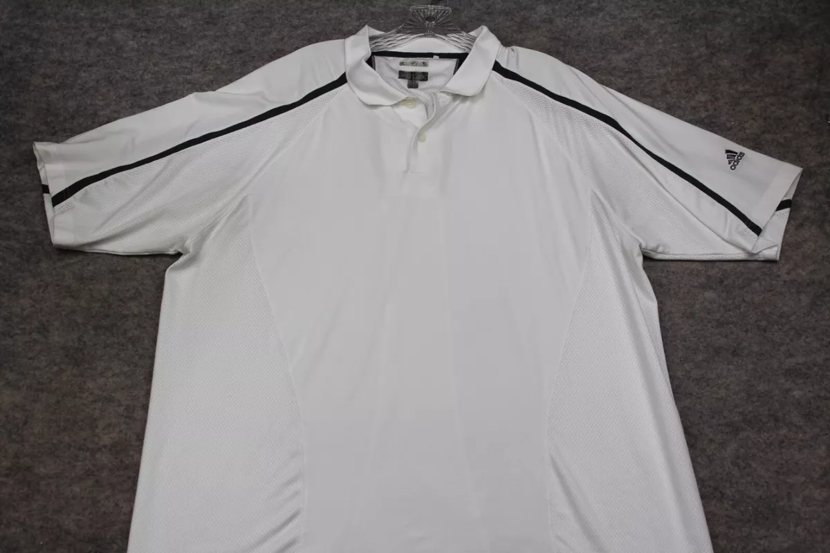 Adidas Golf Shirt Size XXL White Gray Vented Polo Climacool