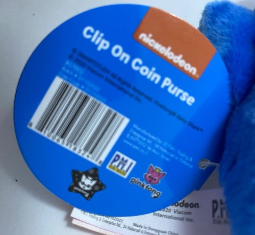 Baby Shark Nickelodeon Pinfong Clip On Coin Change Purse Daddy Shark Blue NEW 5" - Picture 3 of 3