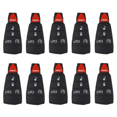 Remote Key Fob Rubber Pad 5 Buttons Starter Compatible with Chrysler (10 Pack)