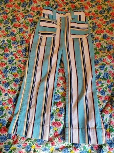 Vintage 1970's Striped Pedal Pushers, Sz M