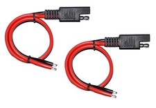 12AWG SAE Connector 2pc Extension Cable Solar Panel Plug 1FT 2Pin