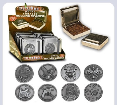 nulite cigarette roller one NULITE METAL TOBACCO ROLLING MACHINE W/Sticker-Box case Random design