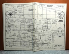 HAWKER HURRICANE BALSA FREE FLIGHT MODEL AIRPLANE PLANS 13" WINGSPAN