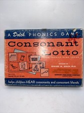 VTG 1956 CONSONANT LOTTO E W DOLCH PHONICS GAME CARDS PCS W BOX