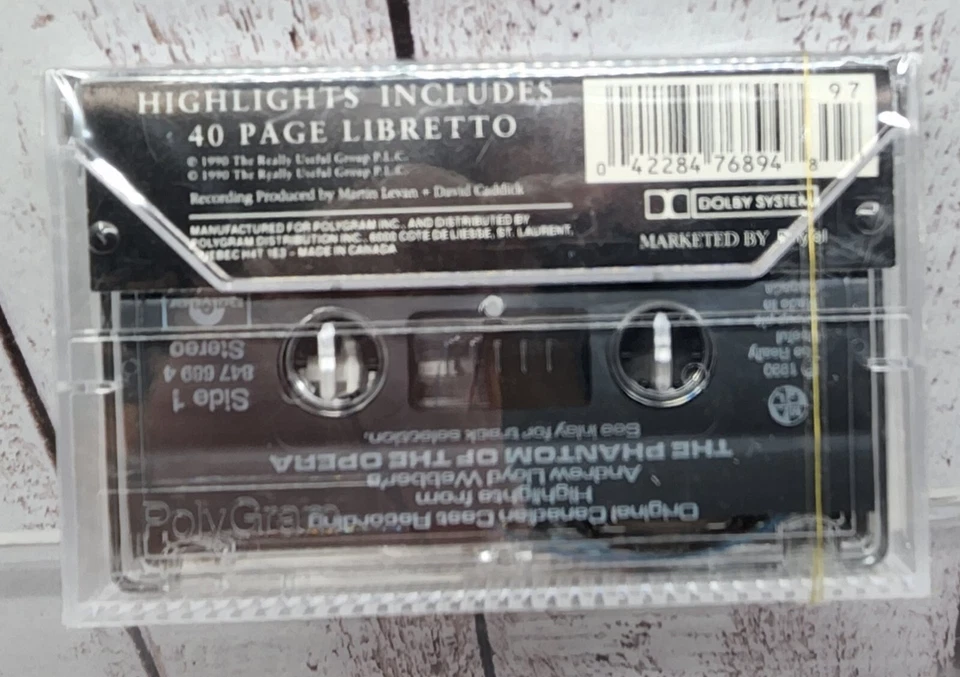 The Phantom of the Opera 1990 Original Soundtrack Audio Cassette Tape  - Image 3 of 3