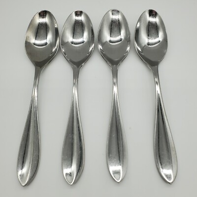 Hampton Argent EQUILIBRIUM 8'' Oval Soup Spoons Stainless Curved Line Set of 4