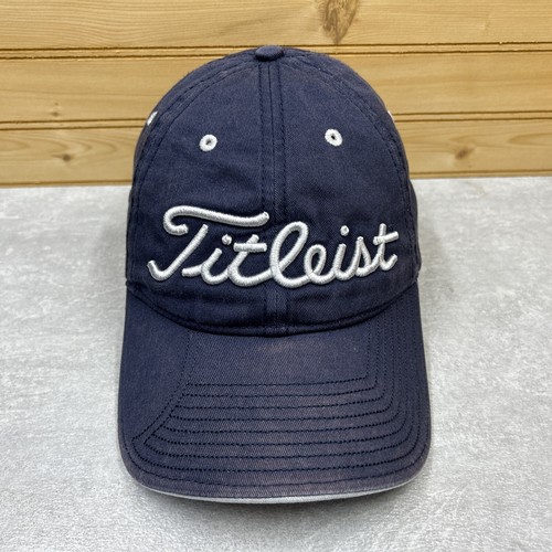 TITLEIST Mütze Kugelkappe EINHEITSGRÖSSE Riemen hinten verwittert Look blau unstrukturiert