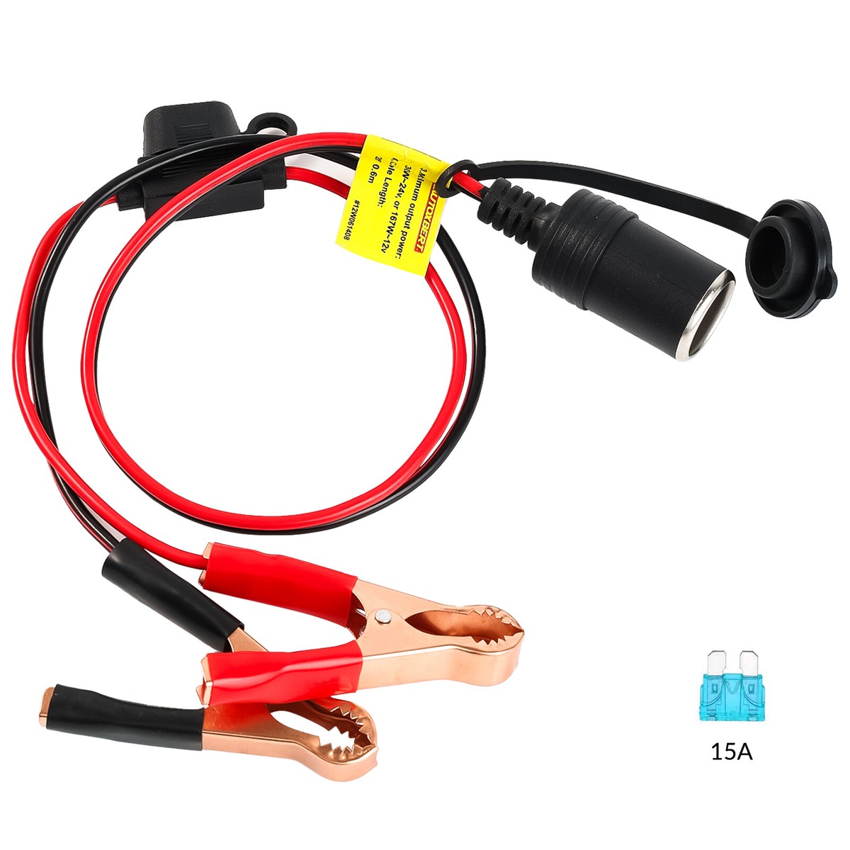 12V Battery To Cigarette Lighter Alligator Clamp Clip 12 Volt Adapter Car  Socket