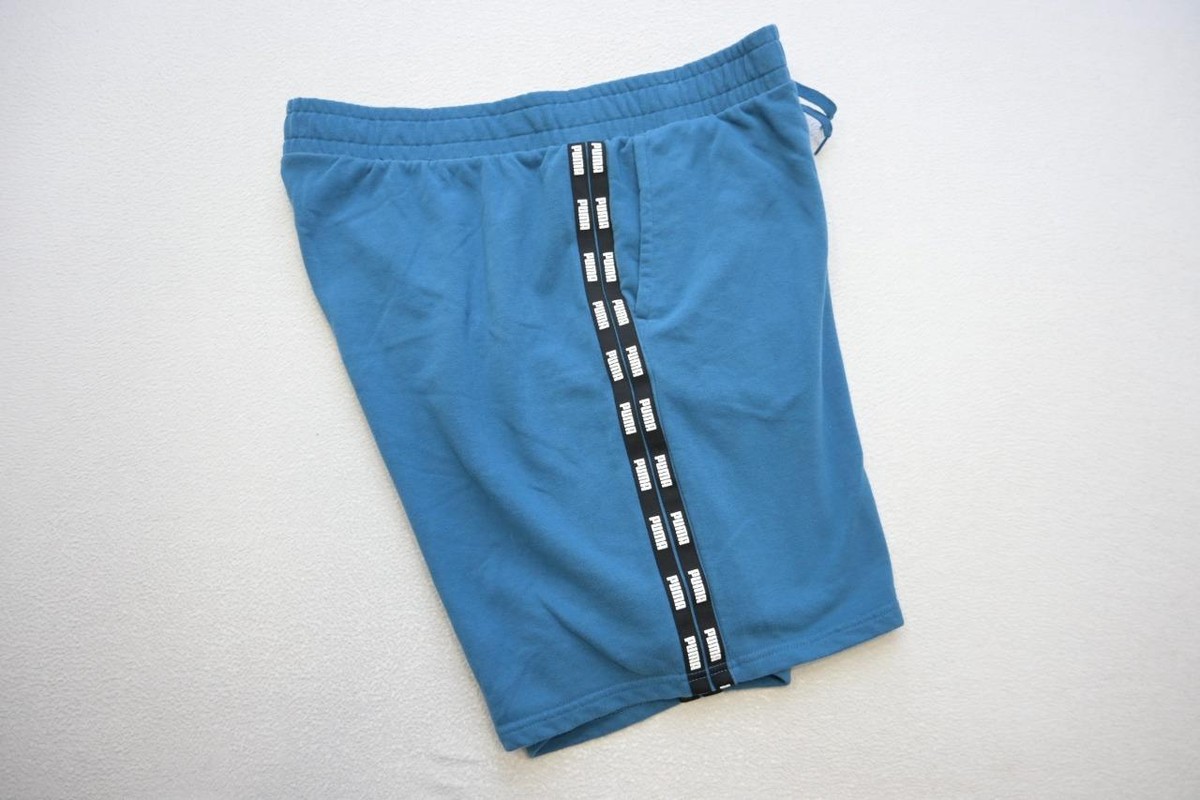 Puma Joggers Gym Shorts Cotton Blend Performance Athletic Blue