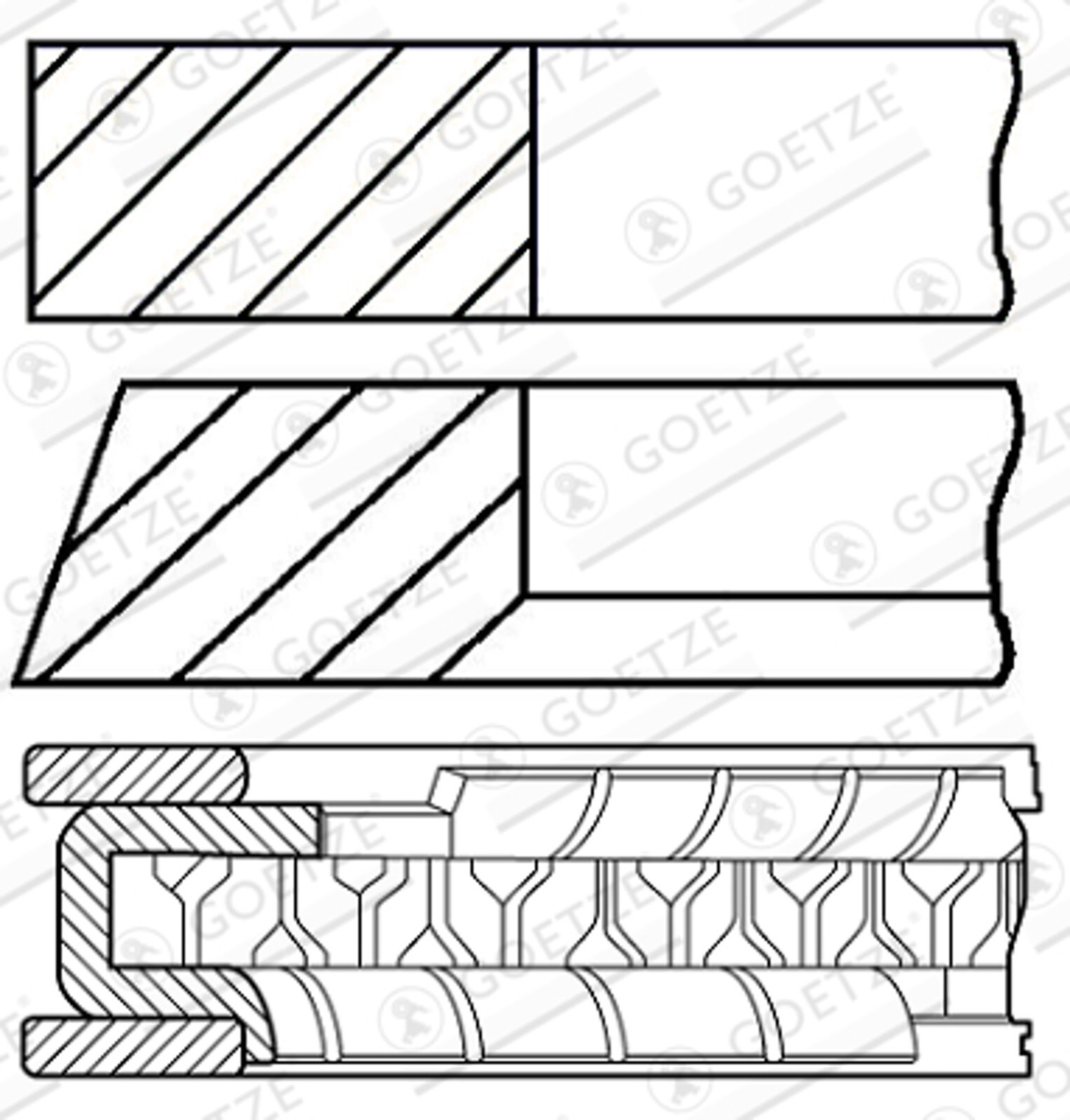 Kit segments de piston Renault Clio 1.2 pour réparation moteur essence 2001-