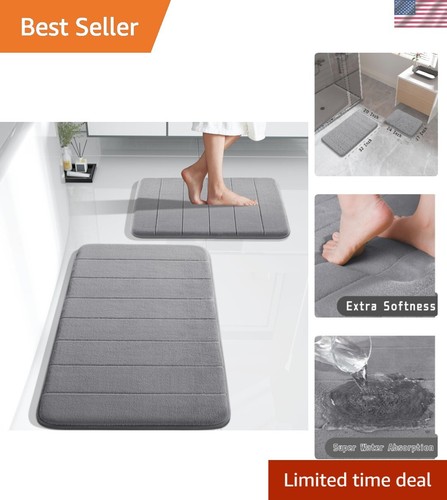 Memory Foam Bath Rug Set - Quick Drying & Stain Resistant 2-Piece Collection