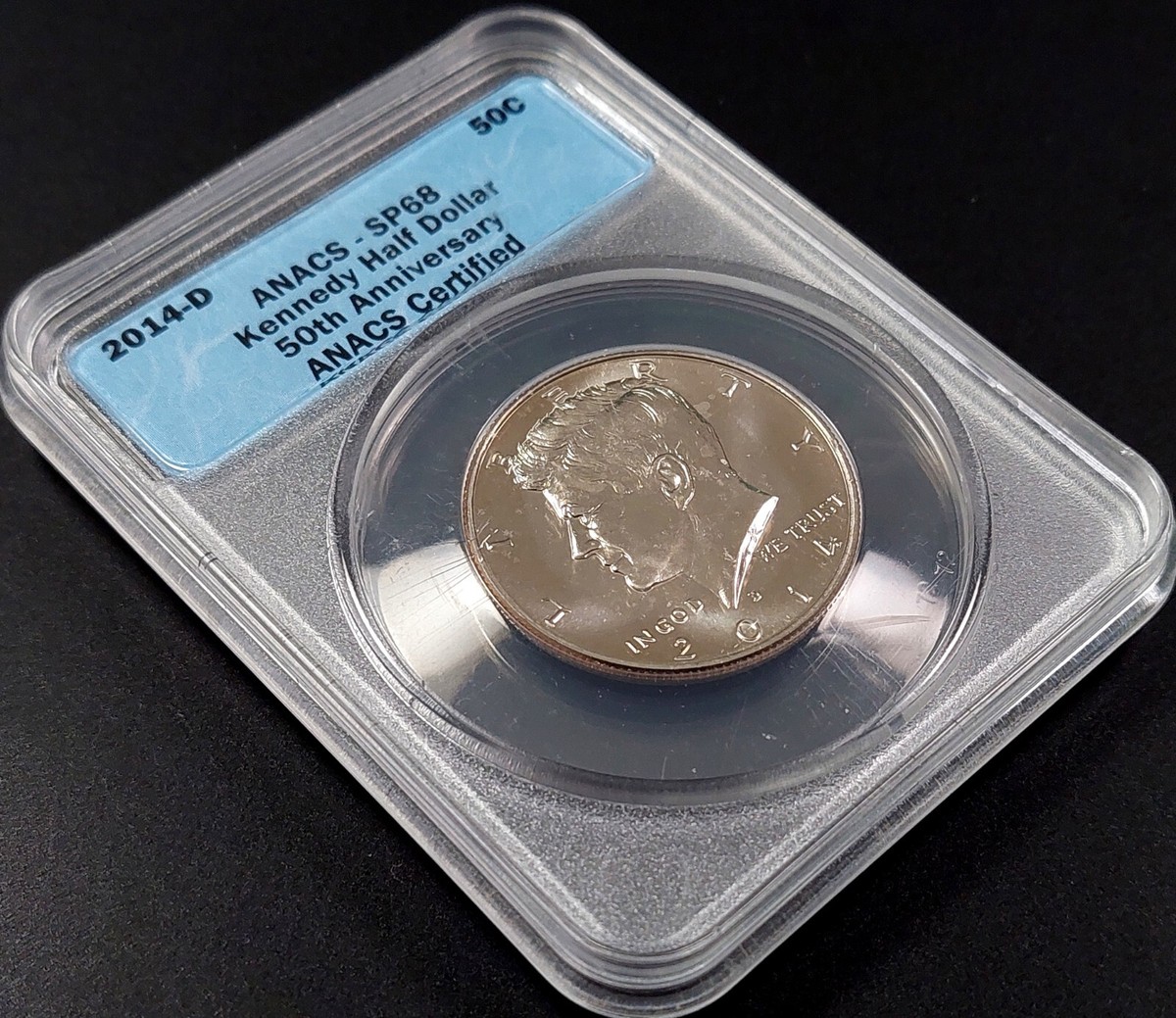 2014 D Satin Finish Kennedy Half Dollar certified SP 68 by ANACS