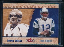 TOM BRADY/GRIESE 2002 FLEER CLASSIC COMBINATIONS FOIL INSERT # 7 #D/2000 SP!