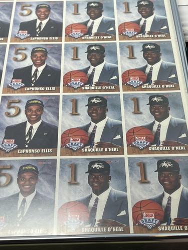 Rare 1992/93 NBA Hoops Redemption UNCUT Sheet Mint Shaq Mourning Horry Rookies - Bild 1 von 23