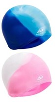 4 Pack Of Swimming Caps With Ear Plug Nose Clip For Kids 8-15 Yr NEW Pink  Blue