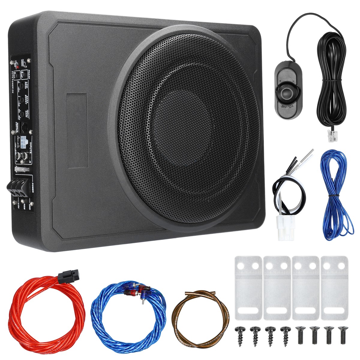 10 Inch Under Seat Active Powered Car Subwoofer, Built-in