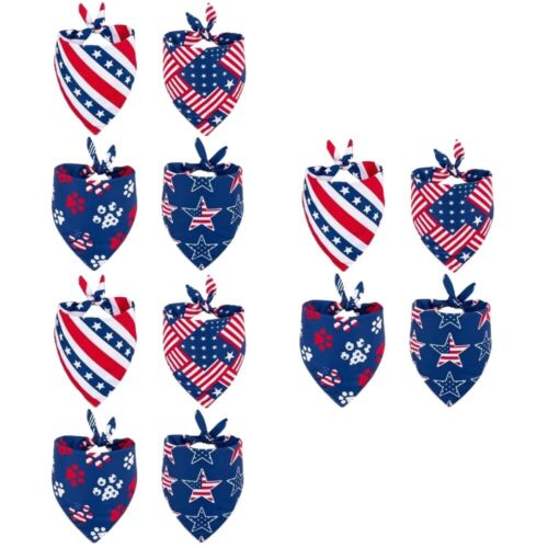  3 Count Polyester Pet Triangle Towel Independence Day Scarf - Picture 1 of 12