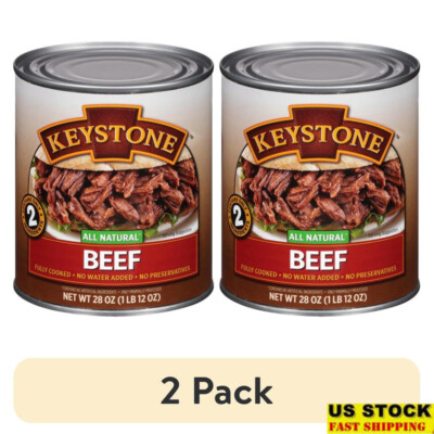 2 Pack Natural Beef Fully Cooked No Preservatives Ready To Eat Canned Meat New