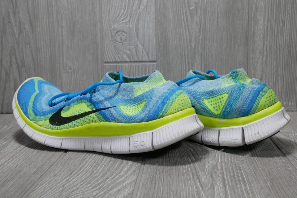 (Very Good) Nike 615805404 Free Run 5.0 Flyknit Blue Running Shoes Men