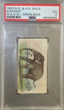 1900 Wills Wild Animals Of The World (Green Back) ELEPHANT PSA 3 VG