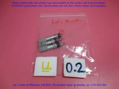 Mitutoyo 148-854, Lot 3 units Micrometer Head as photo (there is any rust) dφm