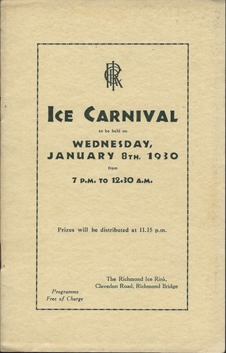 January 1930 Richmond Bridge Ice Carnival Program, Twickenham, London England