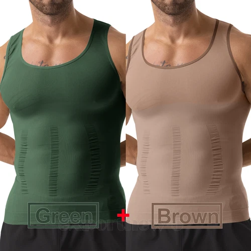 Herren Body Shaper Schlankmacher Shirt Kompression Weste Slim Shapewear Tank Top Girgle - Bild 46 von 46