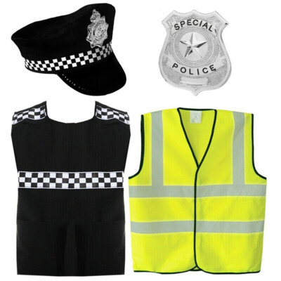 KINDER BRITISCHES KOSTÜM POLIZEI MANN OUTFIT WÄHLEN SIE ZUBEHÖR POSTEN KOSTÜM