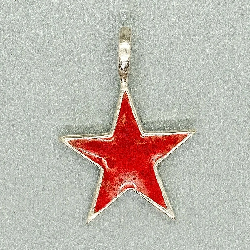 Pendentif Étoile En Argent 925 Et Émail Biker Communiste CHE GUEVARA Pentagramme - Photo 2/2