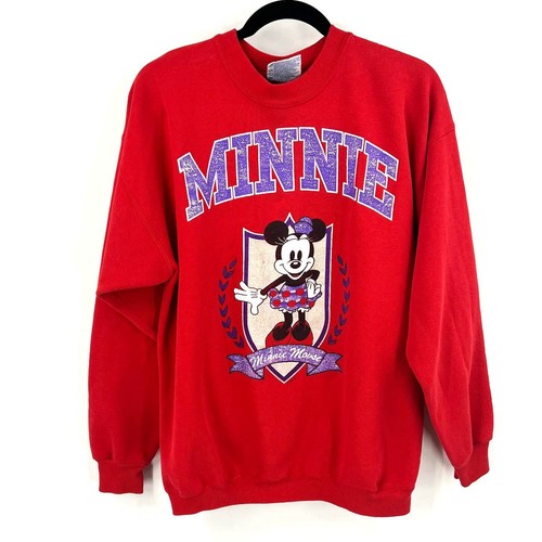 Hanes, Vintage Minnie Mouse Hanes Red Sweat Shirt Y2K 90's Women's Large Cotton Blend