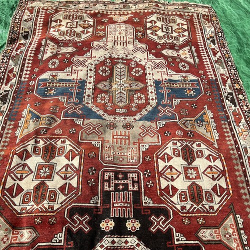 Antique HANDMADE Caucasian Kazak karabakh rug 240x 140cm - Picture 6 of 17