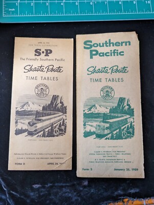 2 Shasta Route Southern Pacific Lines Railway Train Map Time Table See Details