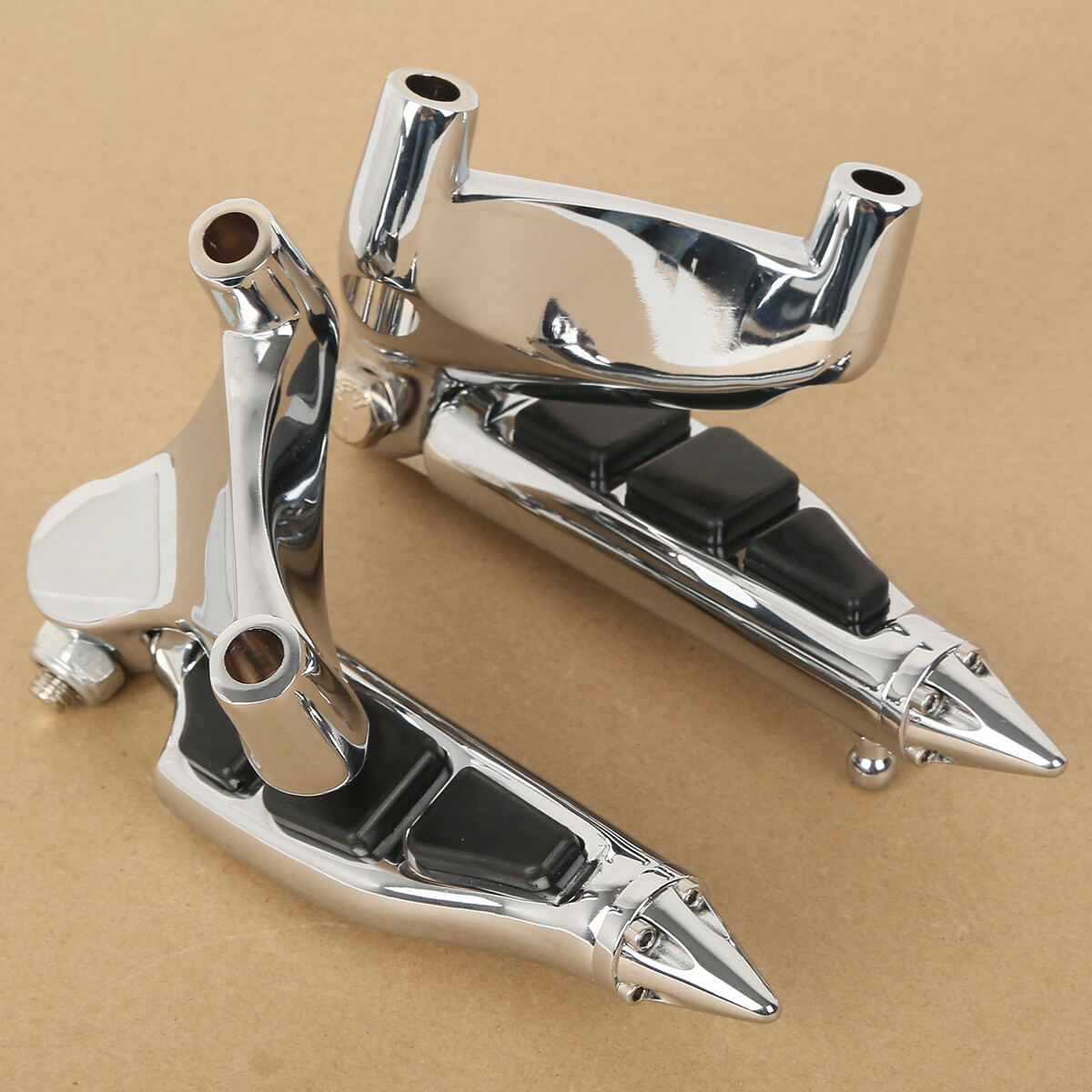Black Rear Passenger Foot Pegs For 2004-2013 Harley Sportster XL883 & 1200 - Aluminum & Rubber, 60-Day Warranty