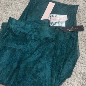 Victoria's Secret VS Archives Sheer Floral Lace Pants Emerald Green XS NWT