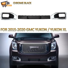 Kit Fog Light Grille Cover & Front Bumper Center Trim For 2015-2020 GMC Yukon XL