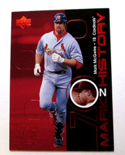 1999 UPPER DECK, BASEBALL,CHALLENGERS FOR 70 MARK ON HISTORY, MCGWIRE #M10, 44HR