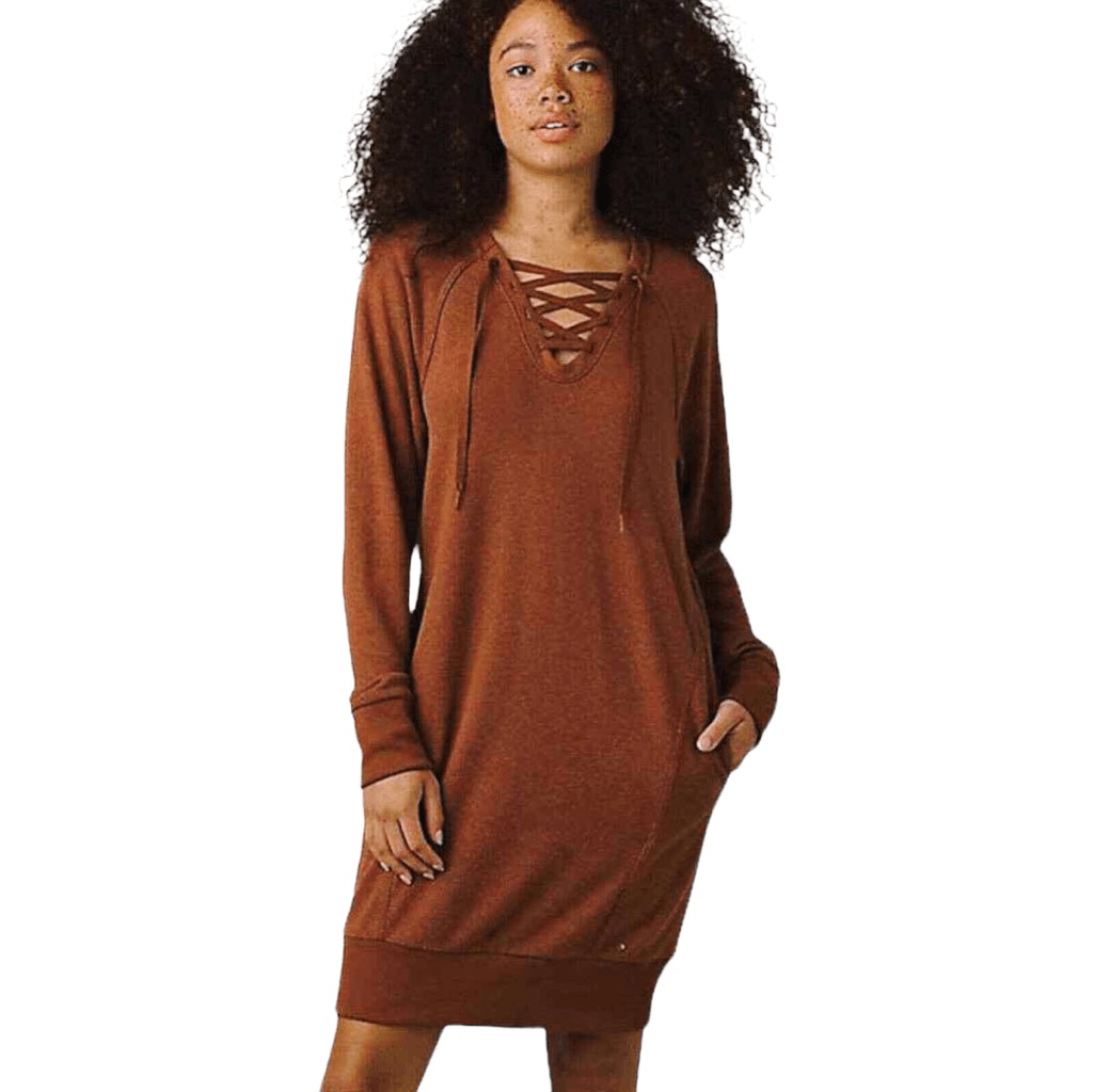 prAna Cozy Up Terry Dress Roux Heather Size Medium Pullover Gorpcore  Loungewear | eBay