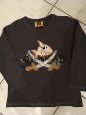 Capt’n Sharky Langarmshirt Piraten Säbel bestickt Logo Gr.128-140 NEUwertig