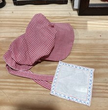 Pleasant Company American Girl Doll Kirsten Red Checked Bonnet Kerchief 1995 
