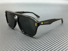 GUCCI GG1263S 001 Black Grey Men's Medium 57 mm Sunglasses