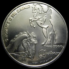Portugal, 1000 Escudos Silber Gedenkm&uuml;nze 2000, Lusitano Pferd, UNC