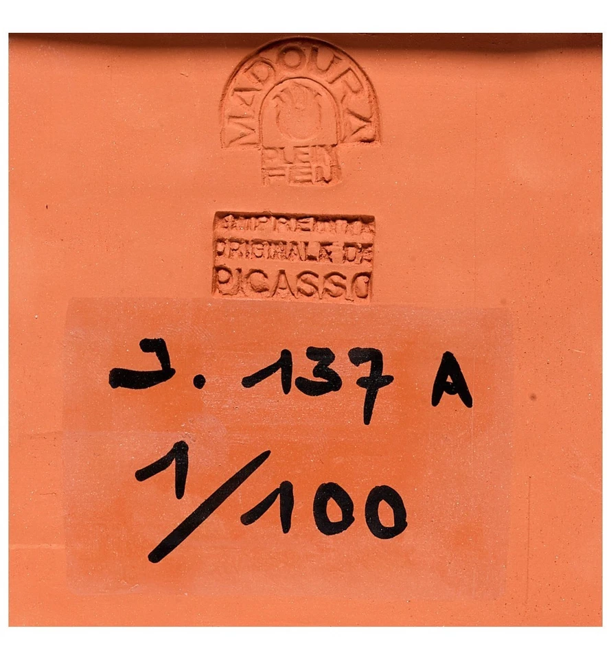 Pablo Picasso Petit Indien Ceramic Tile Numbered 1/100 Signed And Stamped - Image 3 of 4