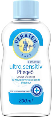 Penaten Ultra Sensitiv Pflegeöl 200 Ml, Schützendes Baby Massageöl Und Parfümfre