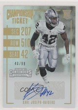 2016 Panini Contenders Championship Ticket 40/99 Karl Joseph #136 Auto s3g