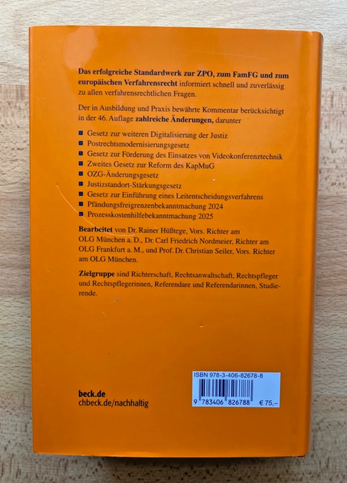Zivilprozessordnung - ZPO - Thomas/Putzo - 46. Auflage von 2025 - Bild 3 von 3