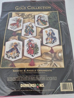 Dimensions Gold Collection Santa Angel Ornaments X-Mas Cross Stitch Kit 8568 New