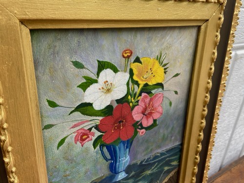 ANTIQUE FOLK ART STILL LIFE OIL PAINTING AMERICAN SCHOOL EARLY 20TH CENTURY OOAK - Picture 9 of 20