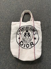 Christian Dior Beige Canvas 'L'union Fait La Force' Tote Bag