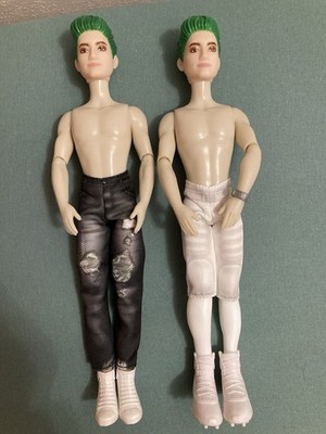 TWO Disney Zombies 2 Zed Necrodopolis Doll Green Hair Articulated Boy Figures